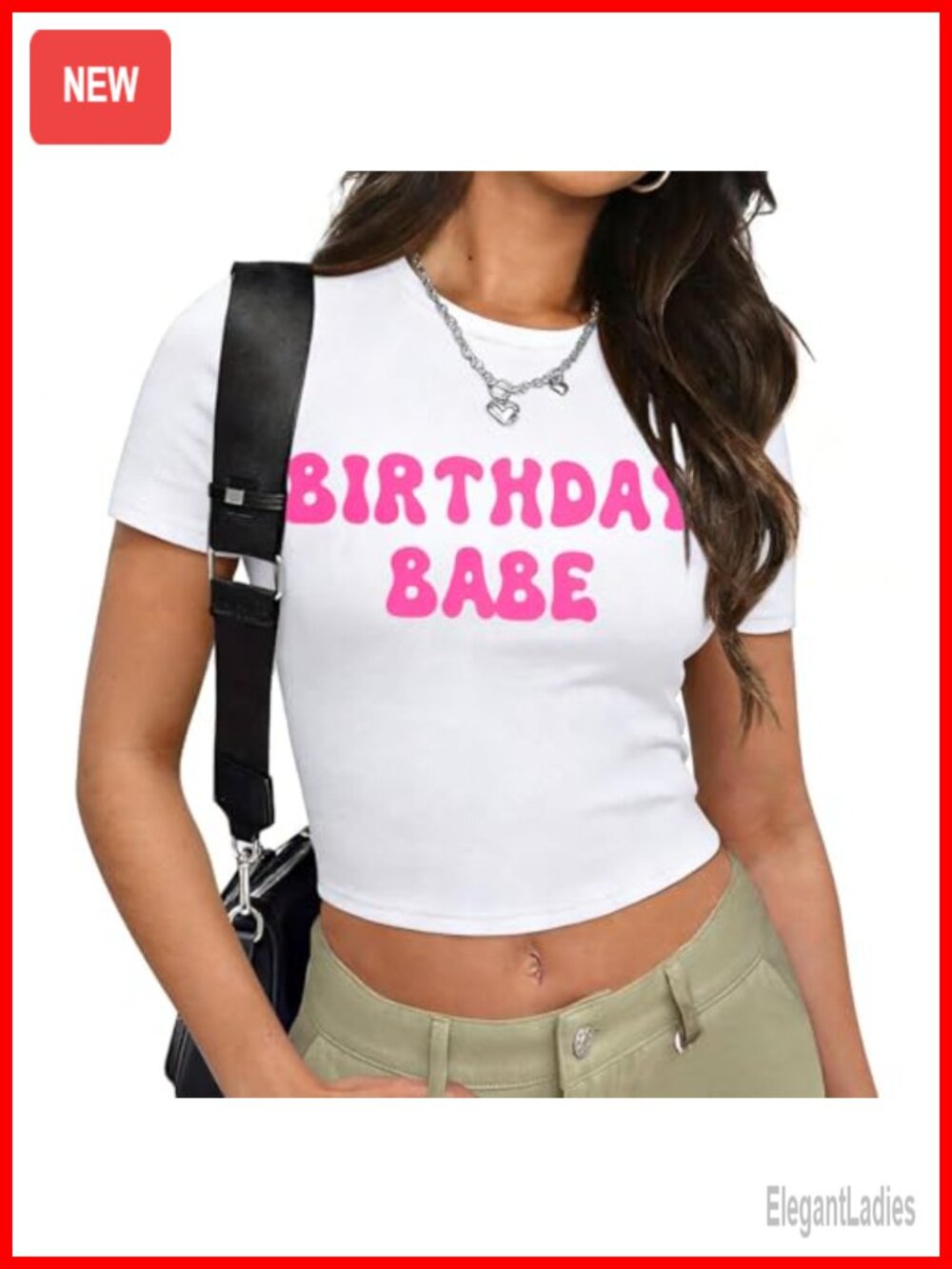 Glitter Birthday Crop Top Y2K Women's Graphic Tee
